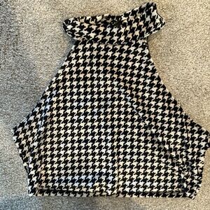 Naked wardrobe Black and White Houndstooth crop halter top